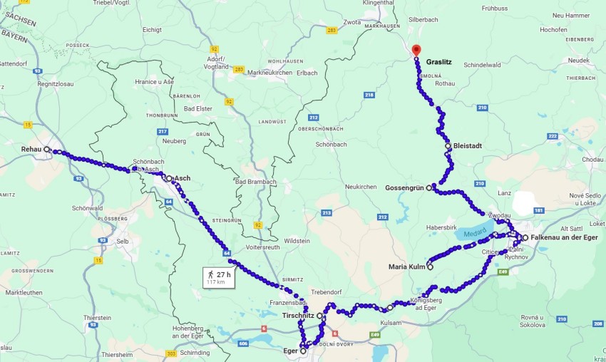 Reiseroute der Winterwanderung