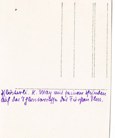 Rückseite der Postkarte.