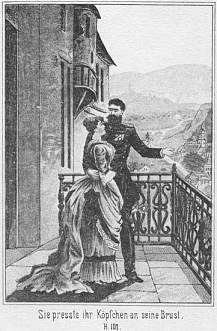 Sie presste ihr K�pfchen an seine Brust.