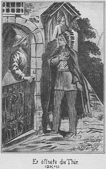 Er �ffnete die Th�r.