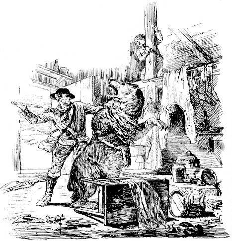 "Es mit der linken Hand beim Pelze fassend, stie ihm die lange Klinge zwischen die bekannten beiden Rippen."