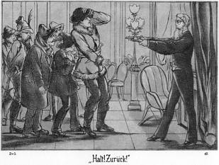 "Halt! Zurck!"