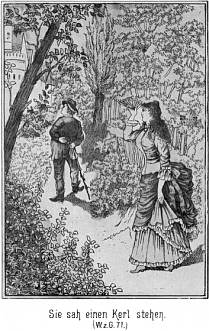 Sie sah einen Kerl stehen.